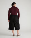 Villa Linen Wrap Culottes - Black thumbnail 3