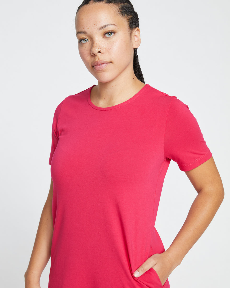 Halie T-Shirt Dress - Cerise Zoom image 1