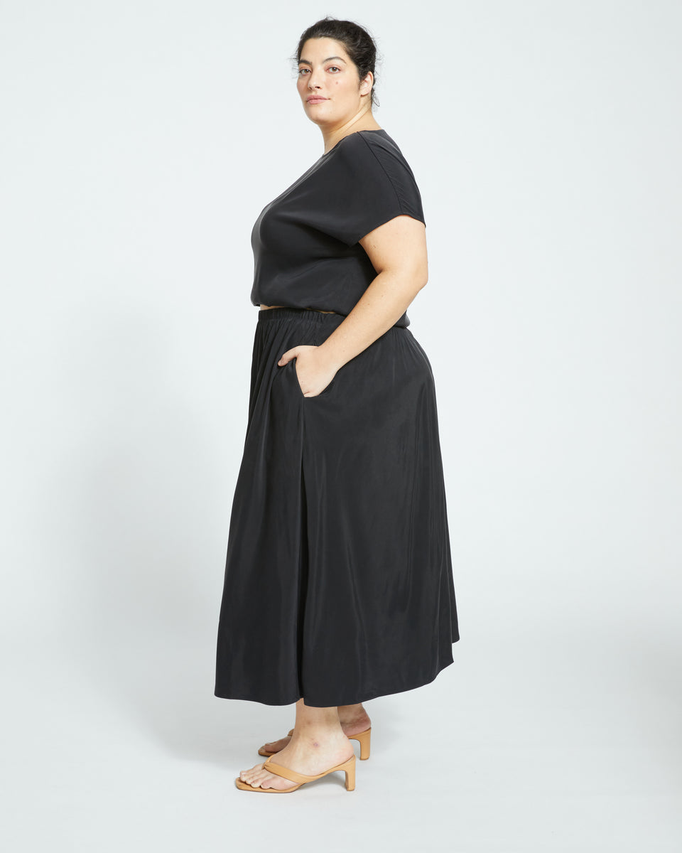 Palma Cupro Skirt - Black Zoom image 2