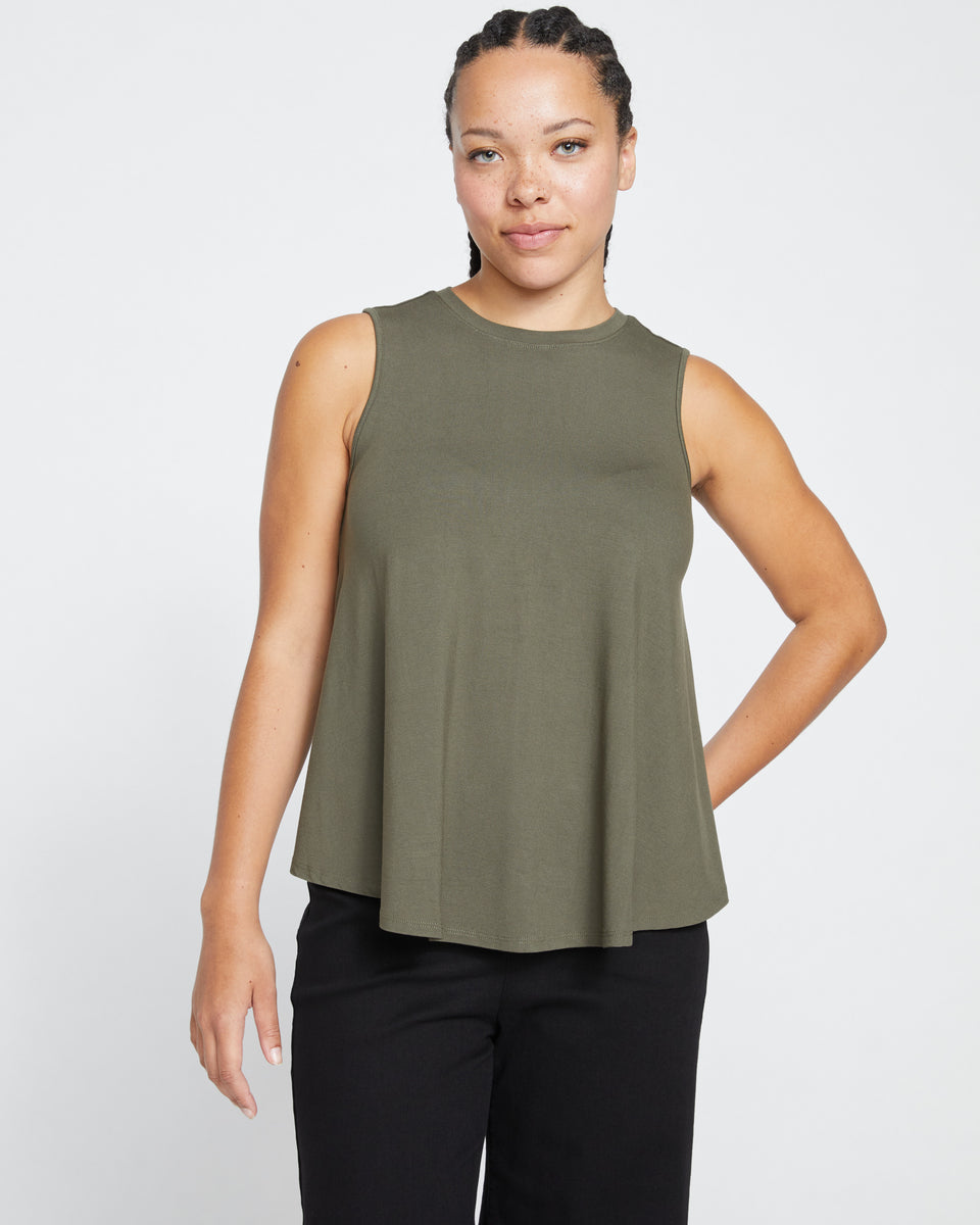 Heatwave Divine Jersey Flared Tank - Tarragon Zoom image 1