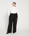 Bowie Double Luxe Wide Leg Pants - Black thumbnail 1