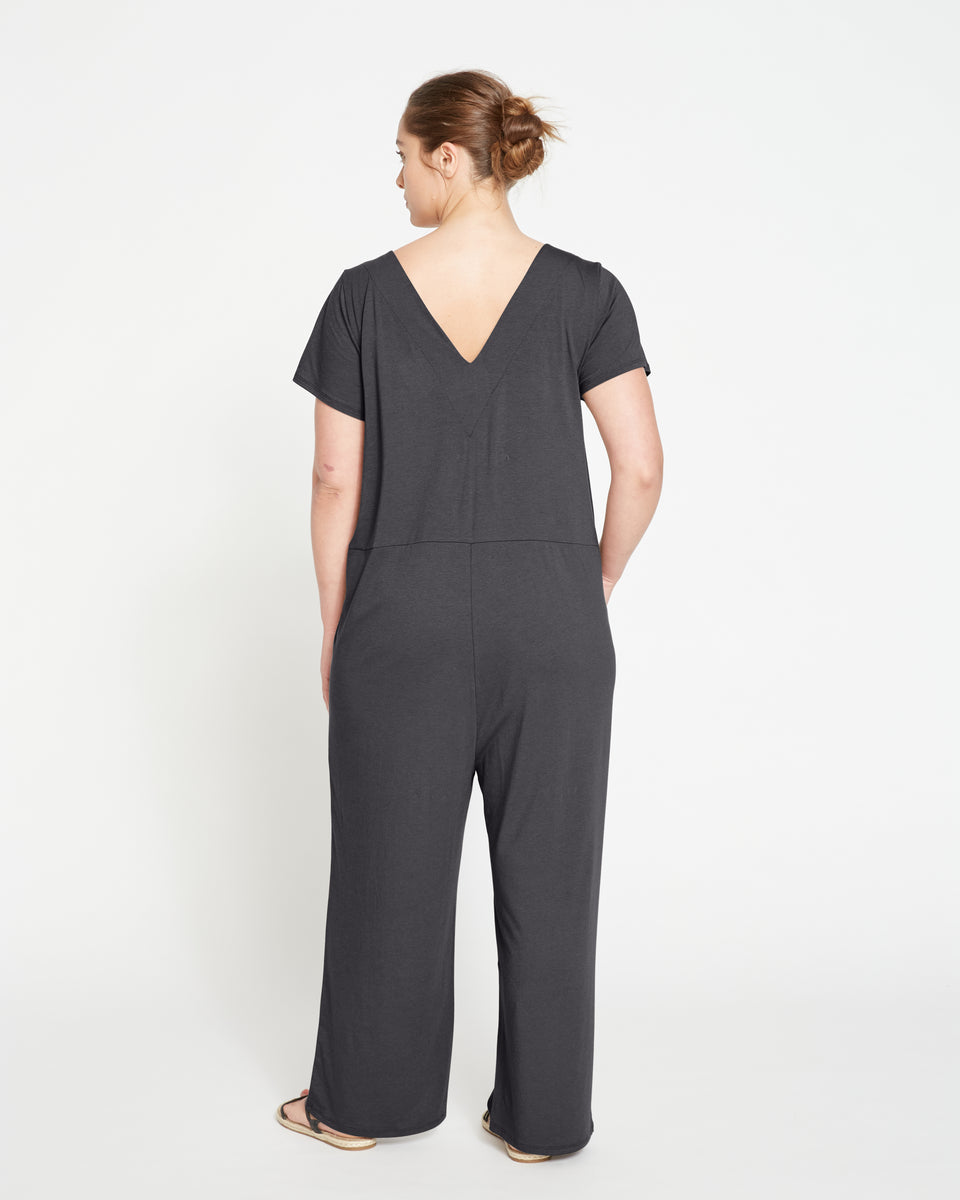 UltimateS Jemma V Neck Jumpsuit - Black Zoom image 3