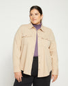 Ava Cotton Jersey Button-Down Shirt - Barley thumbnail 0