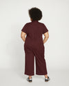 Kate Stretch Cotton Twill Jumpsuit - Black Cherry thumbnail 3