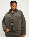 Parker Teddy-Lined Corduroy Jacket - Nori thumbnail 0