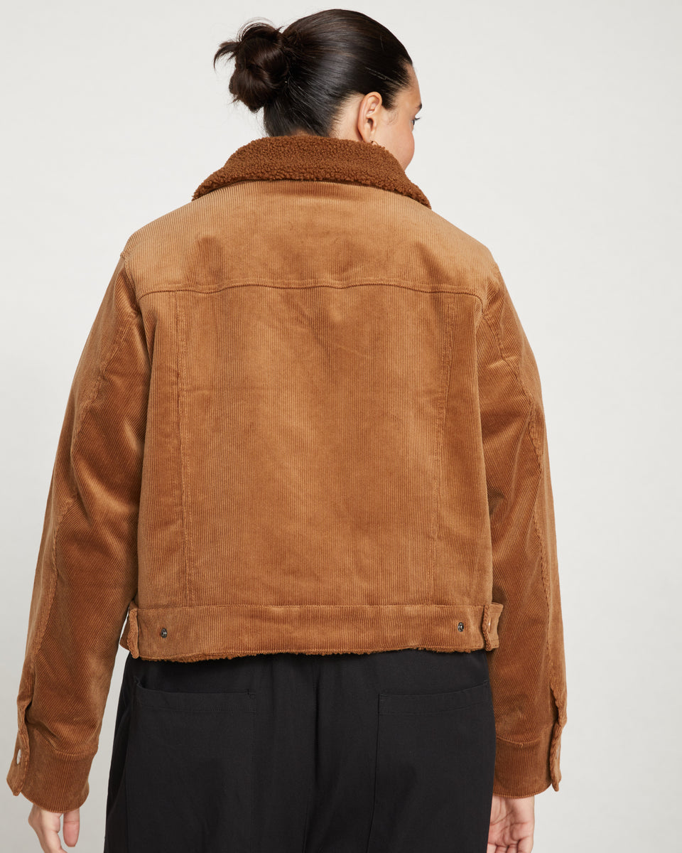 Parker Teddy-Lined Corduroy Jacket - Foie Gras Zoom image 3