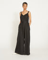 Promenade Linen Jumpsuit - Black thumbnail 3