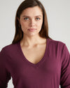 Light-As-Air Long Sleeve V Neck Tee - Jam thumbnail 1