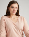 Light-As-Air Long Sleeve V Neck Tee - Mahogany Rose thumbnail 1