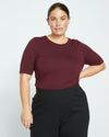 Lily Liquid Jersey Crew Neck Stovepipe Tee - Black Cherry thumbnail 2