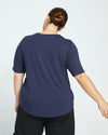 Lily Liquid Jersey Crew Neck Stovepipe Tee - Midnight thumbnail 3