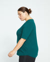 Lily Liquid Jersey V-Neck Stovepipe Tee - Forest Green thumbnail 2