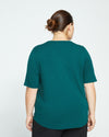 Lily Liquid Jersey V-Neck Stovepipe Tee - Forest Green thumbnail 3