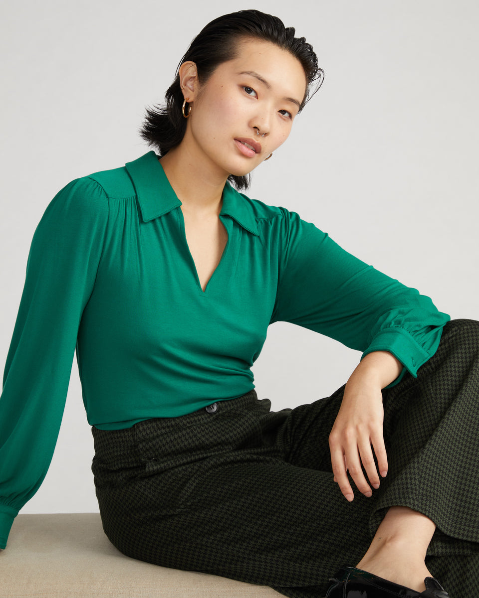 Moore Liquid Jersey Blouse - Lily Pad Zoom image 0