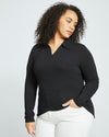 Aalto Liquid Jersey Polo Top - Black thumbnail 2