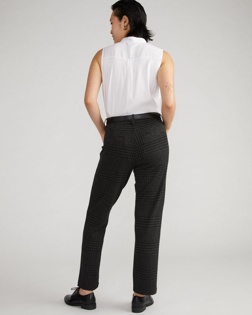 Long Cigarette Ponte Pants - Storm Houndstooth - image 1