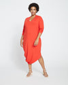 Iconic Long Sleeve V-Neck Geneva Dress - Sanguinello thumbnail 1