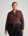 Crepe Jersey Long Sleeve Tess Blouse - Brulee thumbnail 0