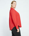 Crepe Jersey Long Sleeve Tess Blouse - Vermilion Red thumbnail 2