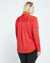 Crepe Jersey Long Sleeve Tess Blouse - Vermilion Red thumbnail 3