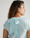 Louvre Bow Back Linen Dress - Morning Swim thumbnail 0