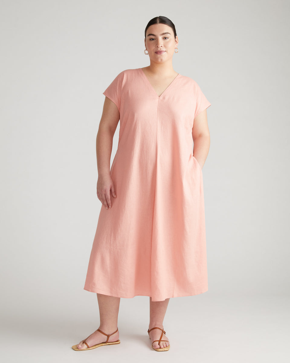 Louvre Bow Back Linen Dress - Frangipane Zoom image 1