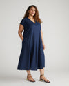 Louvre Bow Back Linen Dress - Classic Navy thumbnail 2