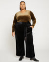 Luxe Belted Velvet Pant - Black thumbnail 0