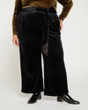 Luxe Belted Velvet Pant - Black thumbnail 1