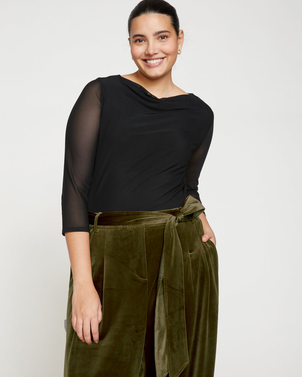 Luxe Belted Velvet Pant - Golden Velvet - image 1