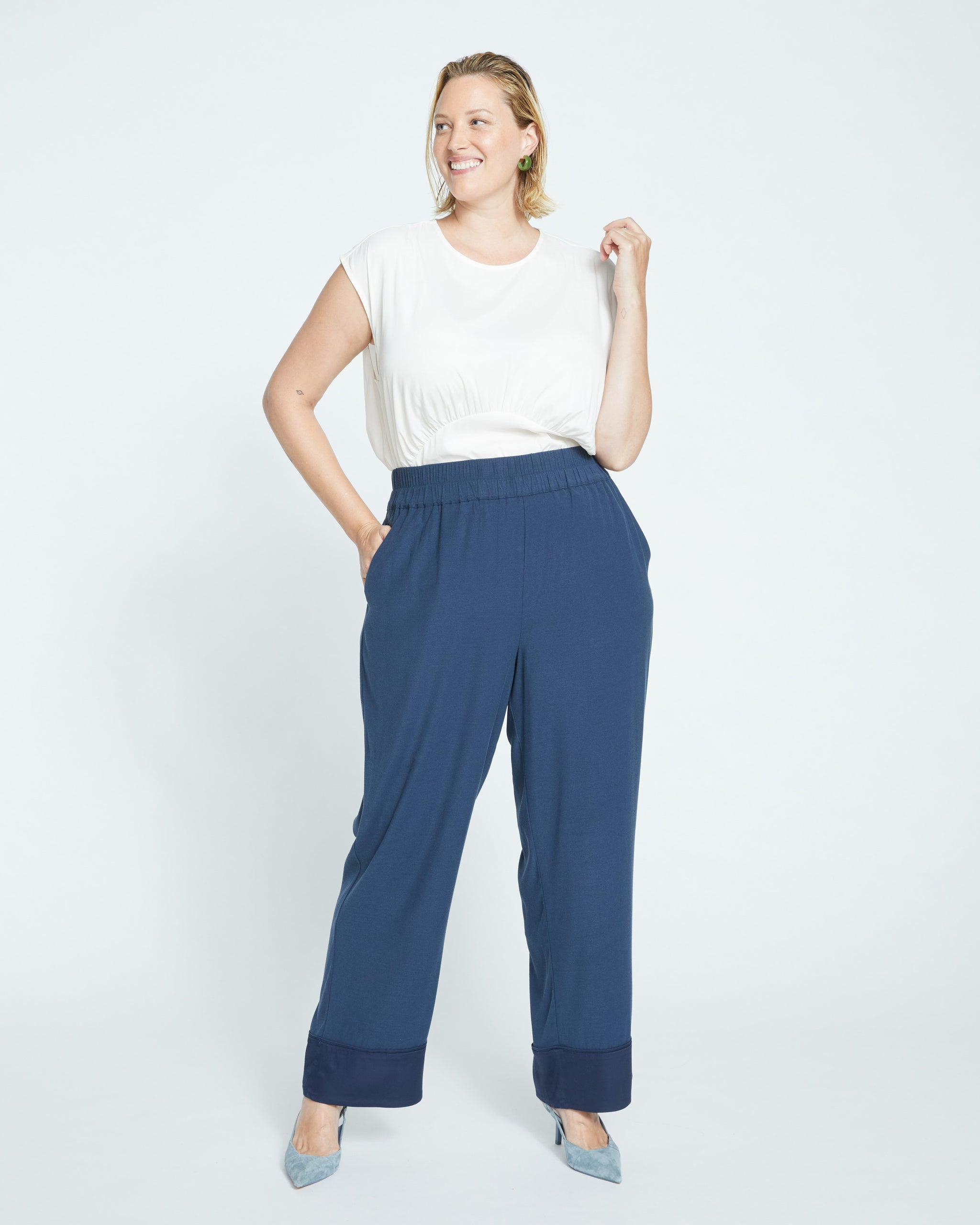 Soiree Double Luxe Pull-On Pants - Deep Storm | Universal Standard