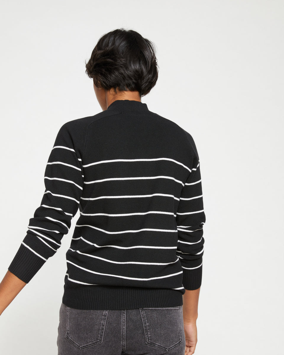 Mariniere Eco Relaxed Core Sweater - Black/White Zoom image 3