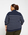 Mariniere Eco Relaxed Core Sweater - Navy/White thumbnail 3