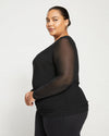 Tinsel Jersey-Lined Fine Mesh Top - Black thumbnail 2