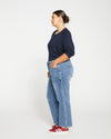 Elliot Mid Rise Tuxedo Stripe Jeans - Montana Blue thumbnail 3