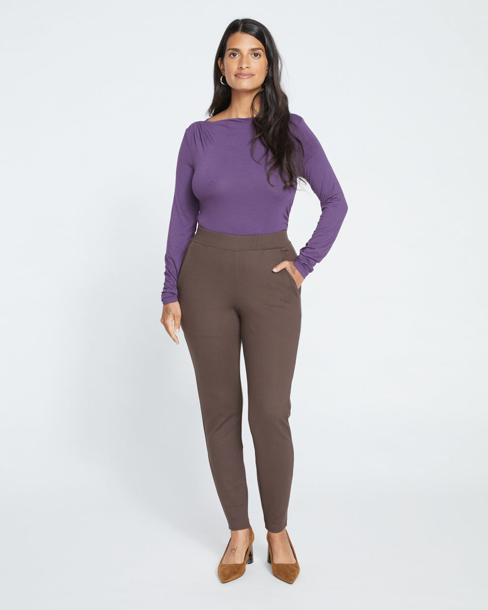 Minimalist Moro Pocket Signature Ponte Pants - Earth Zoom image 0