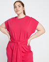 Classic Jersey Tie Dress - Cerise thumbnail 1