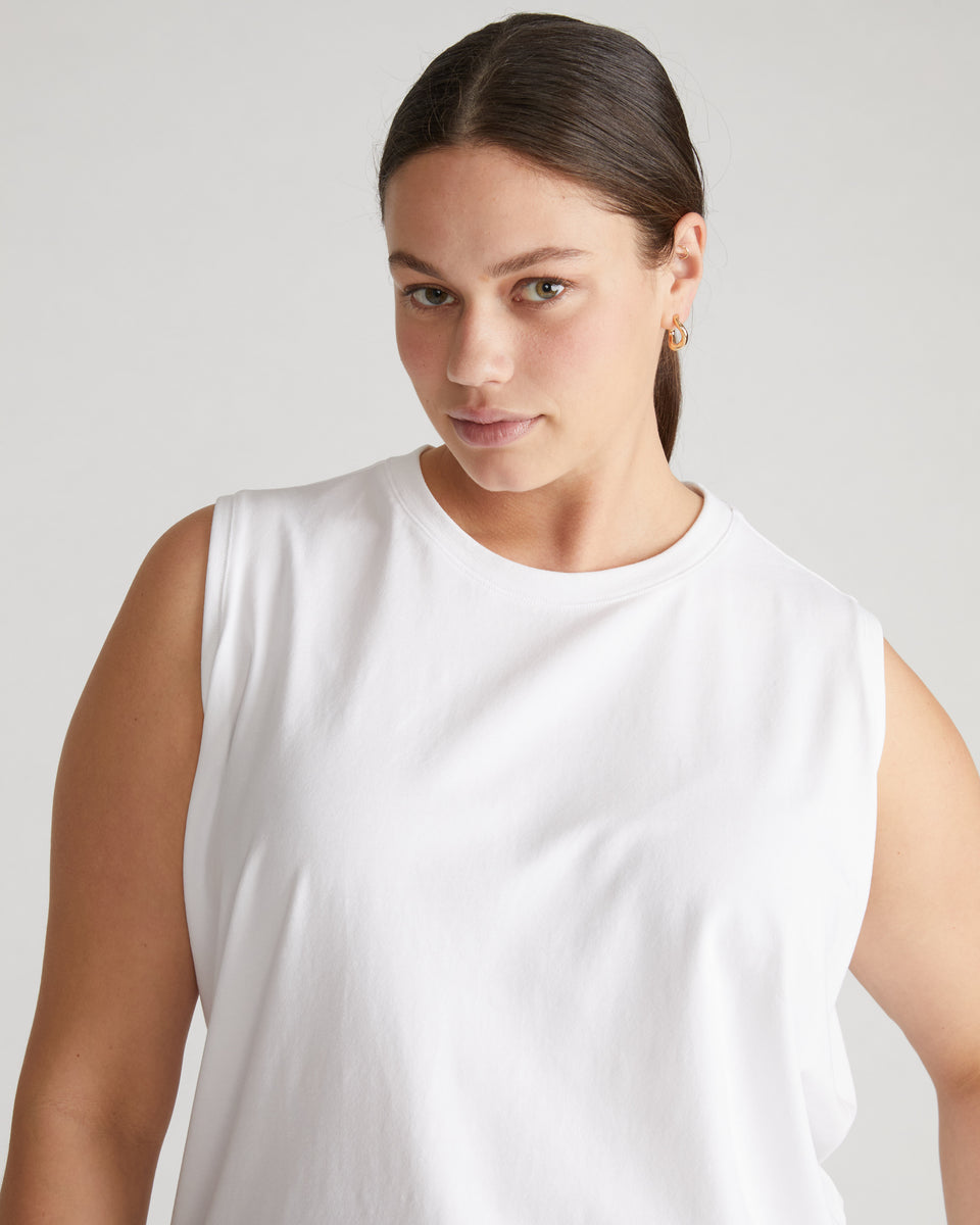 Patti Muscle Tank - White Zoom image 1