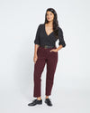 Cigarette Ponte Pants - Black Cherry thumbnail 1