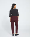 Cigarette Ponte Pants - Black Cherry thumbnail 3