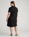 Varsity French Terry Polo Dress - Black thumbnail 3