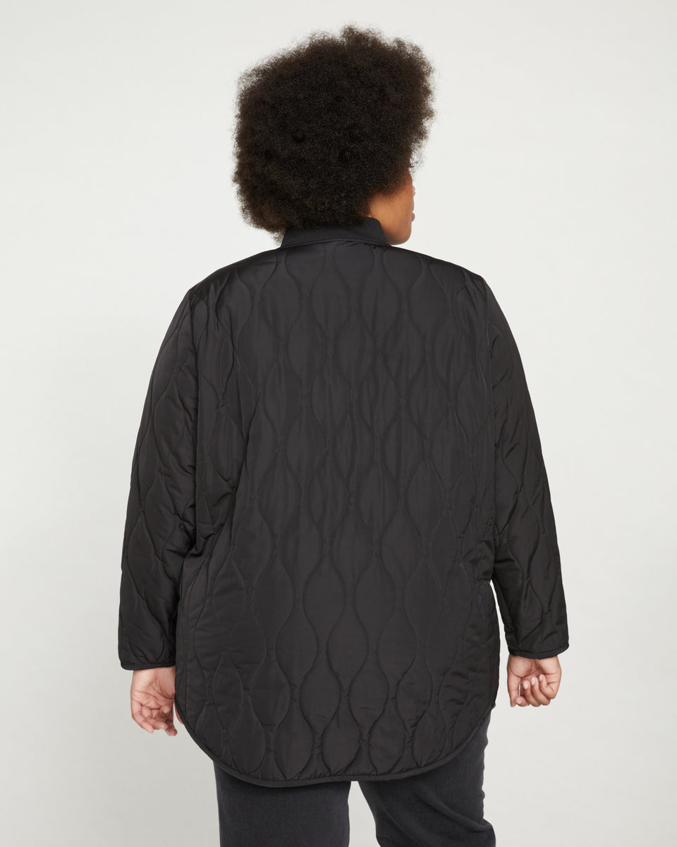 Hudson Quilted Coat - Black Zoom image 7