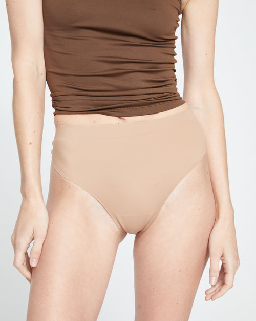 LaserSmooth High Rise Thong - Cocoa