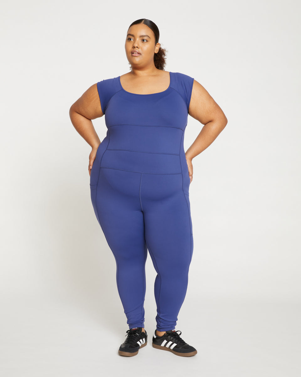 Next-to-Naked Cap Sleeve Bodysuit - Rich Cobalt Zoom image 1