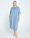 Odeon Stretch Poplin Shirtdress - Bleu Scolaire/White Stripe thumbnail 0