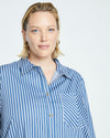Odeon Stretch Poplin Shirtdress - Bleu Scolaire/White Stripe thumbnail 1