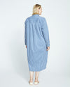 Odeon Stretch Poplin Shirtdress - Bleu Scolaire/White Stripe thumbnail 3