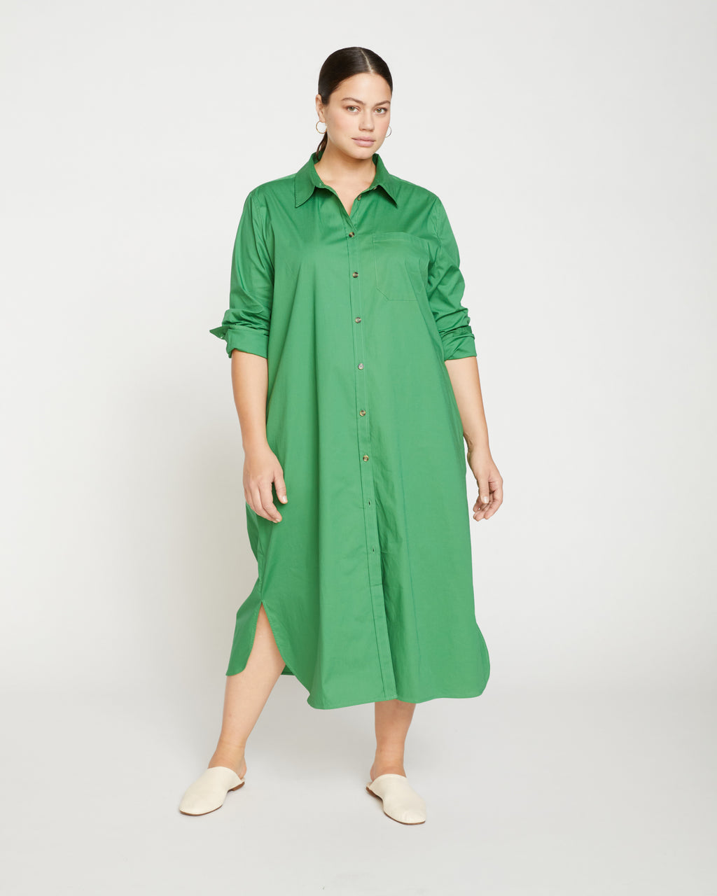 Odeon Stretch Poplin Shirtdress - Spearmint Candy - image 1