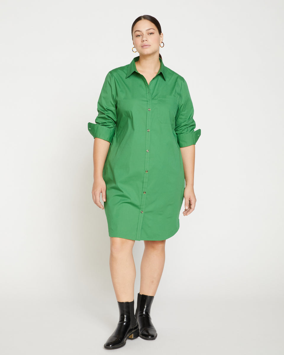 Petite Odeon Stretch Poplin Shirtdress - Spearmint Candy Zoom image 1