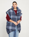 Paparazzi Puffer Vest - Steel Blue Plaid thumbnail 0